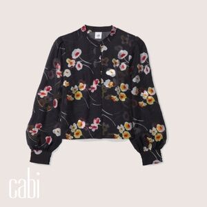NWT cabi Greenhouse Blouse (6504); M; Black Floral
